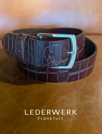 LEDERWERK Gürtel Alligator braun