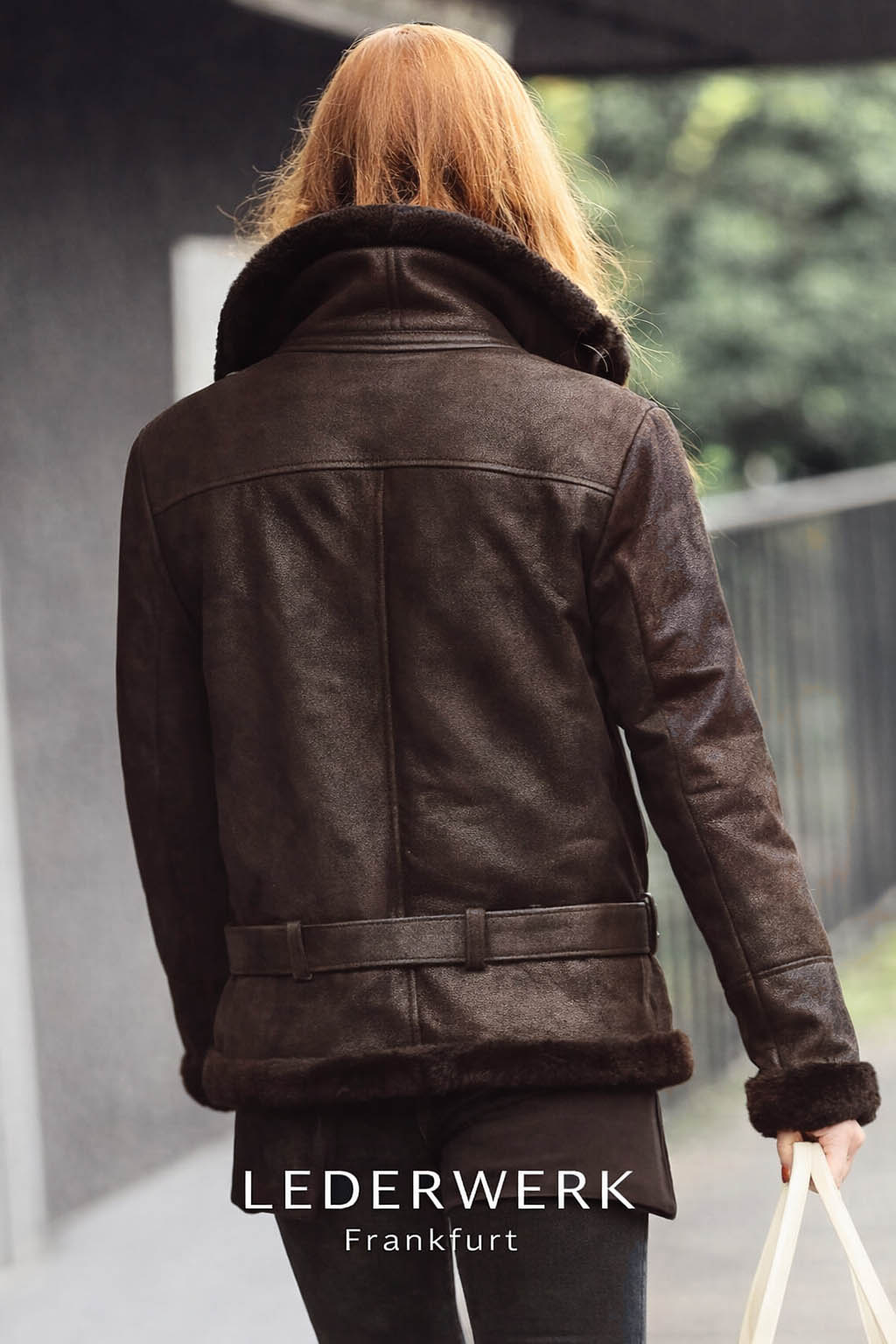 LEDERWERK Lammfelljacke braun – Bild 4
